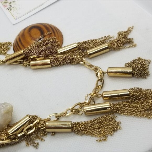 Baublebar Dripping Gold Sparkle flash tassel necklace - Picture 1 of 2